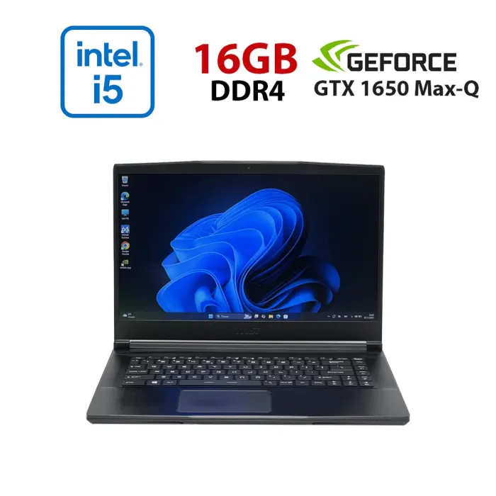 Ігровий ноутбук Б-класу MSI GF63 Thin 9SCXR-005 / 15,6" (1920x1080) IPS / Intel Core i5-9300H (4 (8) ядра по 2,4 - 4,1 ГГц) / 16 ГБ DDR4 / 480 ГБ SSD / nVidia GeForce GTX 1650 Max-Q, 4 ГБ GDDR6, 128-біт / WebCam б/в - зображення 1