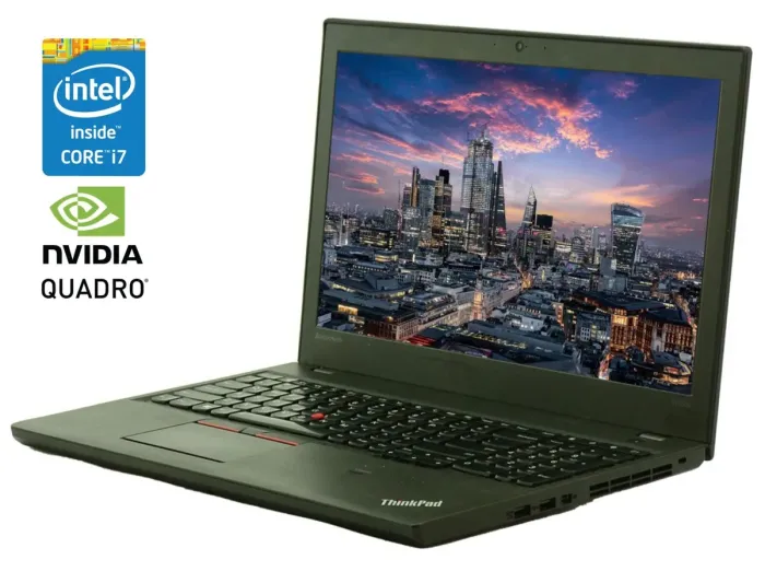 Мобільна робоча станція Lenovo ThinkPad W550s / 15.6" (2880x1620) IPS / Intel Core i7-5500U (2 (4) ядра по 2.4 - 3.0 GHz) / 16 GB DDR3 / 240 GB SSD / nVidia Quadro K620M, 2 GB DDR3, 64-bit / WebCam / Win 10 Pro б/в - зображення 1