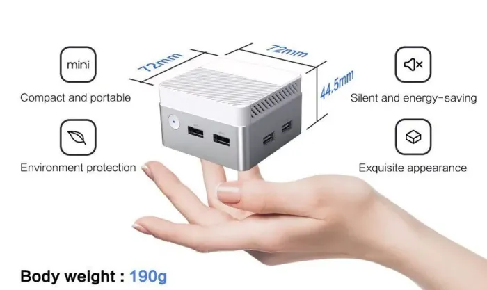 Неттоп Mllse Mini PC G6 (ANB01) USFF / Intel N95 (4 ядра по 3.4 GHz) / 8 GB DDR5 / 256 GB SSD / Intel UHD Graphics / Windows 11 Pro + Блок питания, кабель HDMI - зображення 21