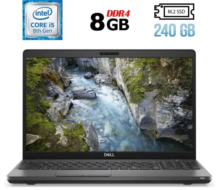 Ноутбук Dell Precision 3540 / 15.6" (1366x768) TN / Intel Core i5-8365U (4 (8) ядра по 1.6 - 4.1 GHz) / 8 GB DDR4 / 240 GB SSD M.2 / Intel UHD Graphics 620 / WebCam / Fingerprint / HDMI / Windows 10 б/в - зображення 1