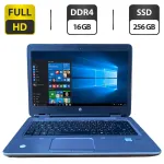 Ноутбук Б-клас HP ProBook 640 G2 / 14" (1920x1080) TN / Intel Core i5-7300U (2 (4) ядра по 2.6 - 3.5 GHz) / 16 GB DDR4 / 256 GB SSD / Intel HD Graphics 620 / WebCam б/в