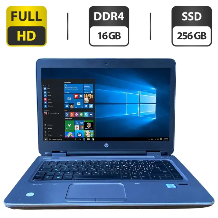 Ноутбук Б-клас HP ProBook 640 G2 / 14" (1920x1080) TN / Intel Core i5-7300U (2 (4) ядра по 2.6 - 3.5 GHz) / 16 GB DDR4 / 256 GB SSD / Intel HD Graphics 620 / WebCam б/в - зображення 1