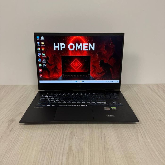 Ігровий ноутбук HP Omen 16-c0037nf / 16.1" (1920x1080) IPS / AMD Ryzen 7 5800H (8 (16) ядер по 3.2 - 4.4 GHz) / 32 GB DDR4 / 1000 GB SSD NVMe / nVidia GeForce RTX 3070, 8 GB GDDR6, 256-bit / WebCam б/в - зображення 2