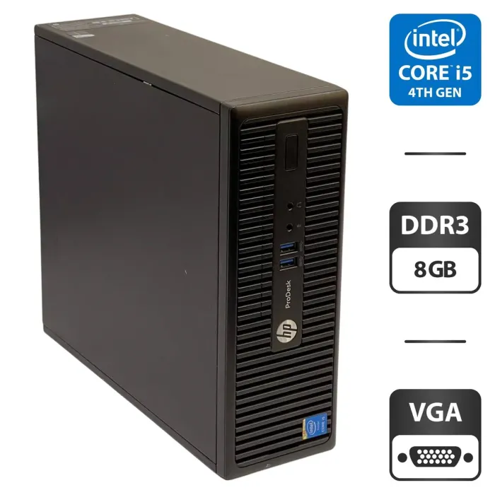 Комп'ютер HP ProDesk 400 G2.5 SFF / Intel Core i5-4590S (4 ядра по 3.0 - 3.7 GHz) / 8 GB DDR3 / 500 GB HDD / Intel HD Graphics 4600 б/в - зображення 1