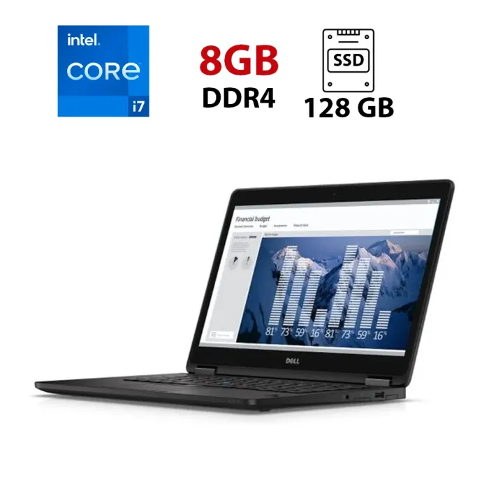 Ультрабук Dell Latitude E7470 / 14" (1920x1080) IPS / Intel Core i7-6600U (2 (4) ядра по 2.6 - 3.4 GHz) / 8 GB DDR4 / 128 GB SSD / Intel HD Graphics 520 / HDMI / WebCam / Windows 11 б/в - зображення 1