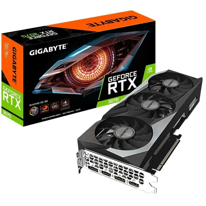 Дискретна відеокарта Gigabyte GeForce RTX 3070 Gaming OC, 8 GB GDDR6, 256-bit / 2x HDMI, 2x DisplayPort / (GV-N3070GAMING OC-8GD) б/в - зображення 1