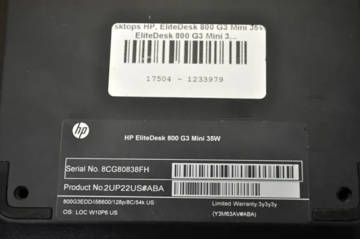 Неттоп HP EliteDesk 800 G3 Desktop Mini USFF / Intel Core i5-6500T (4 ядра по 2.5 - 3.1 GHz) / 16 GB DDR4 / 120 GB SSD + 500 GB HDD / Intel UHD Graphics 630 / USB Wi-Fi / Windows 11 Pro б/в - зображення 2