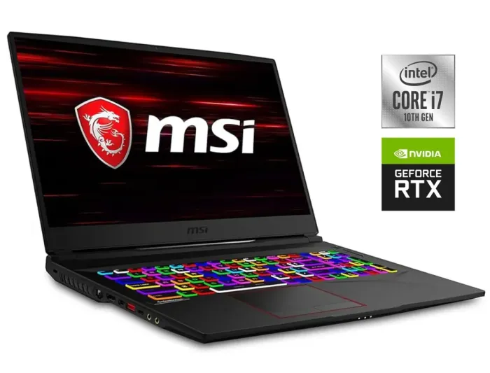 Ігровий ноутбук MSI GE75 Raider 10SFS / 17.3" (1920x1080) IPS / Intel Core i7-10750H (6 (12) ядер по 2.6 - 5.0 GHz) / 16 GB DDR4 / 128 GB SSD NVMe + 1000 GB HDD / nVidia GeForce RTX 2060, 6 GB GDDR6, 192-bit / WebCam б/в - зображення 1