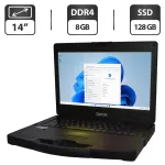 Напівзахищений ноутбук Б-клас Getac S410 G2 / 14" (1366x768) TN Touch / Intel Core i3-7100U (2 (4) ядра по 2.4 GHz) / 8 GB DDR4 / 128 GB SSD / Intel HD Graphics 620 / Windows 11 Pro / Два АКБ б/в