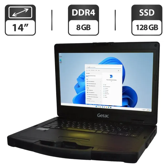 Напівзахищений ноутбук Б-клас Getac S410 G2 / 14" (1366x768) TN Touch / Intel Core i3-7100U (2 (4) ядра по 2.4 GHz) / 8 GB DDR4 / 128 GB SSD / Intel HD Graphics 620 / Windows 11 Pro / Два АКБ б/в - зображення 1