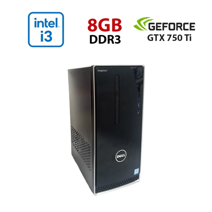 Ігровий ПК Dell Inspirion 3650 / Intel Core i3-6100 (2 (4) ядра по 3,7 ГГц) / 8 ГБ DDR3 / 256 ГБ SSD / nVidia GeForce GTX 750 Ti, 2 ГБ GDDR5, 128-біт / Wi-Fi+Bluetooth / DVD / Win 10 Home Lic б/в - зображення 1