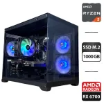 Збірка під замовлення: ігровий ПК Gamdias Aura GC10M ARGB Black Tower / AMD Ryzen 5 5600 (6 (12) ядер по 3.5 - 4.4 GHz) / 16 GB DDR4 / 1000 GB SSD M.2 / AMD Radeon RX 6600, 8 GB GDDR6, 128-bit / 650W б/в