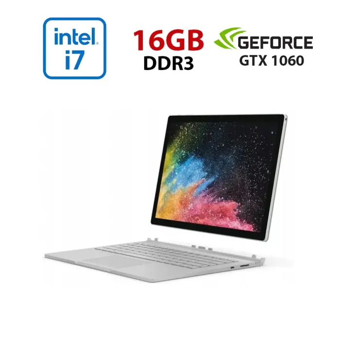 Ігровий ультрабук-трансформер Б-класу Microsoft Surface Book 2 / 15.0" (3240x2160) IPS Touch / Intel Core i7-8650U (4 (8) ядра по 1.9 - 4.2 GHz) / 16 GB DDR3 / 1000 GB SSD NVMe / nVidia GeForce GTX 1060, 6 GB GDDR5, 192-bit / WebCam б/в - изображение 1