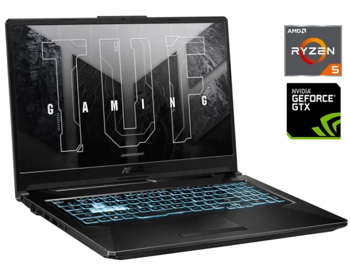 Ігровий ноутбук Asus Tuf Gaming FA706IH / 17.3" (1920x1080) IPS / AMD Ryzen 5 4600H (6 (12) ядер по 3.0 - 4.0 GHz) / 8 GB DDR4 / 512 GB SSD NVMe / nVidia GeForce GTX 1650, 4 GB GDDR5, 128-bit / WebCam б/в - зображення 1