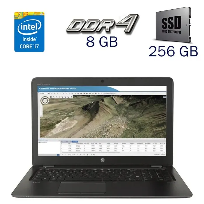 Робоча станція Б-клас HP ZBook 15u G4 / 15.6" (1920x1080) TN / Intel Core i7-7500U (2 (4) ядра по 2.7 - 3.5 GHz) / 8 GB DDR4 / 256 GB SSD / AMD FirePro W4190M, 2 GB GDDR5, 128-bit / WebCam б/в - зображення 1