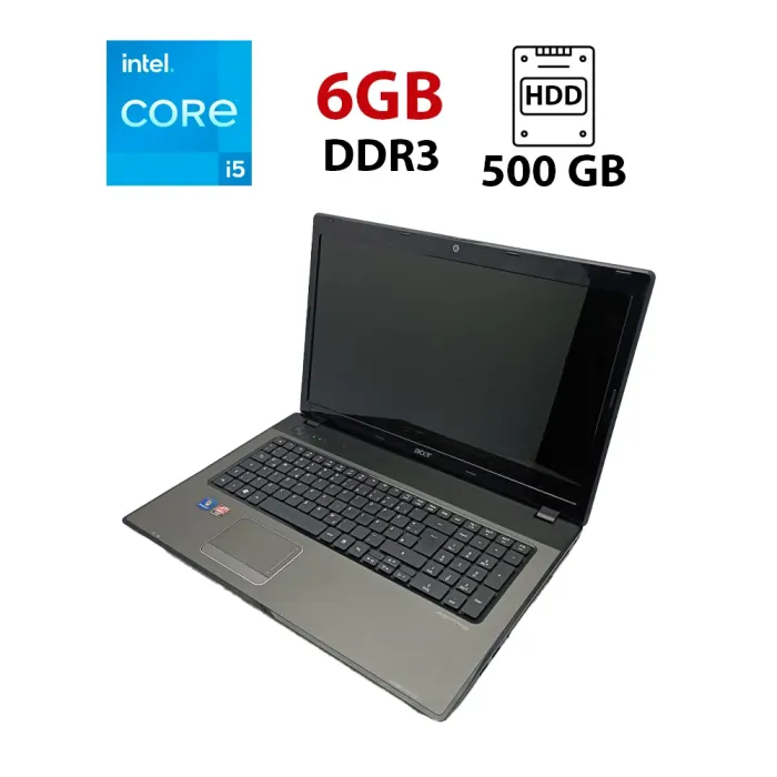 Ноутбук Acer 7741 / 17.3" (1600x900) TN / Intel Core i5-460M (2 (4) ядра по 2.53 - 2.8 GHz) / 6 GB DDR3 / 500 GB HDD / AMD Radeon HD 5000, 1 GB GDDR3, 128-bit / WebCam б/в - зображення 1