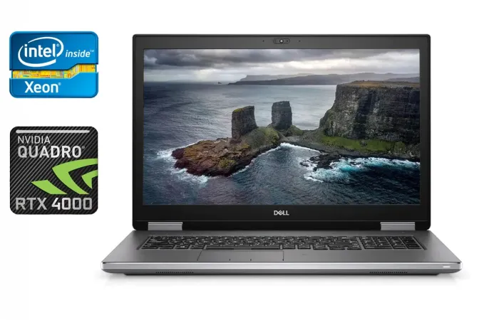 Мобільна робоча станція Dell Precision 7740 / 17.3" (1920x1080) IPS / Intel Xeon E-2276M (6 (12) ядер по 2.8 - 4.7 GHz) / 32 GB DDR4 / 1000 GB SSD / nVidia Quadro RTX 4000, 8 GB GDDR6, 256-bit / WebCam / HDMI / Windows 10 б/в - зображення 1