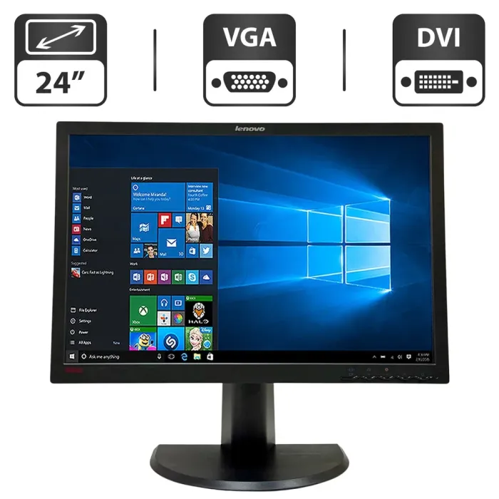 Монітор Б-клас Lenovo ThinkVision LT2452pwC / 24" (1920x1200) TN / VGA, DVI, DisplayPort б/в - зображення 1