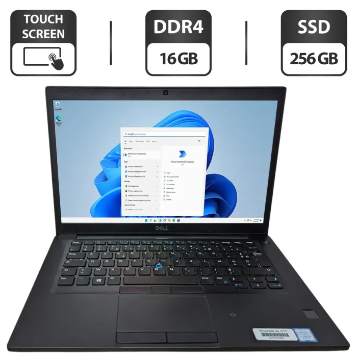Ноутбук Б-клас Dell Latitude 7490 / 14" (1920x1080) TN Touch / Intel Core i5-8350U (4 (8) ядра по 1.7 - 3.6 GHz) / 16 GB DDR4 / 256 GB SSD / Intel UHD Graphics 620 / WebCam б/в - зображення 1