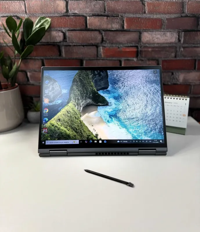 Ультрабук-трансформер Lenovo ThinkPad X1 Yoga Gen6 / 14" (1920x1080) IPS Touch / Intel Core i5-1145G7 (4 (8) ядра по 4.4 GHz) / 16 GB DDR4 / 256 GB SSD / Intel Iris Xe Graphics / WebCam / Стилус / Windows 10 Pro б/в - зображення 2