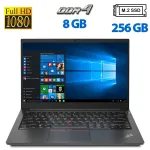 Ультрабук Lenovo ThinkPad E14 G1 / 14" (1920x1080) IPS / Intel Core i3-10110U (2 (4) ядра по 2.1 - 4.2 GHz) / 8 GB DDR4 / 256 GB SSD M.2 / Intel UHD Graphics / WebCam / Win 10 Pro б/в