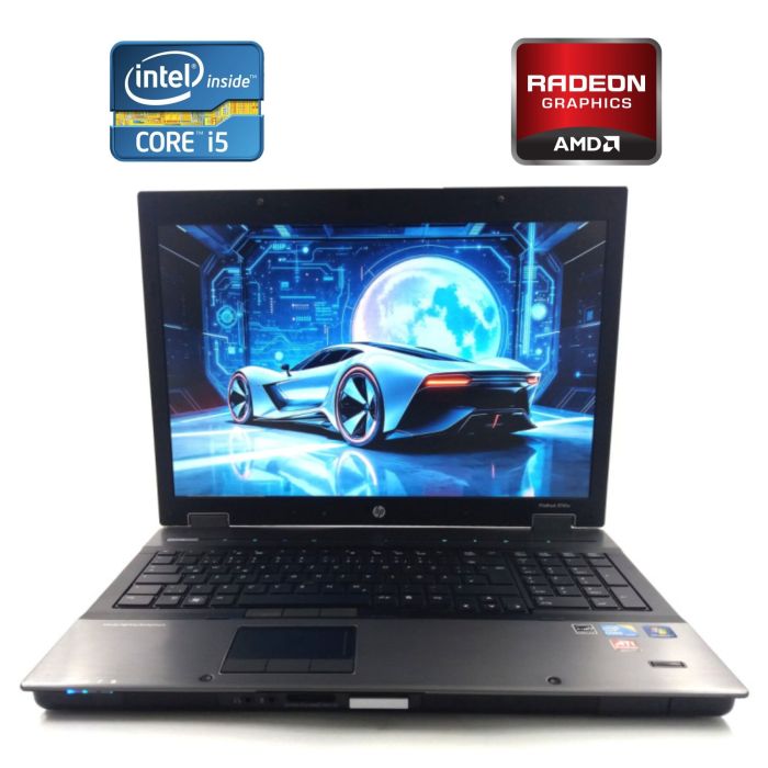 Ноутбук HP EliteBook 8740w / 17.3" (1680x1050) TN / Intel Core i5-560M (2 (4) ядра по 2.66 - 3.2 GHz) / 8 GB DDR3 / 240 GB SSD / AMD FirePro M7820, 1 GB GDDR5, 128-bit / WebCam / DVD-ROM б/в - зображення 1