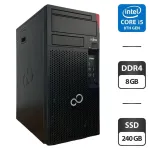 Комп'ютер Fujitsu Esprimo P758 E85 Tower / Intel Core i5-8400 (6 ядер по 2.8 - 4.0 GHz) / 8 GB DDR4 / 240 GB SSD / Intel UHD Graphics 630 б/в