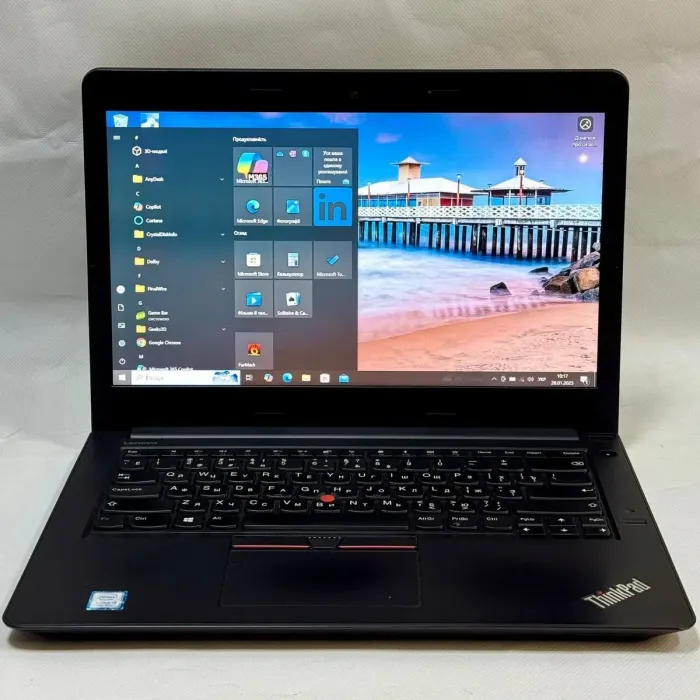 Ноутбук Б-клас Lenovo ThinkPad E470 / 14" (1920x1080) IPS / Intel Core i5-7200U (2 (4) ядра по 2.5 - 3.1 GHz) / 16 GB DDR4 / 256 GB SSD / nVidia GeForce 940MX, 2 GB GDDR5, 64-bit / WebCam б/в - зображення 2