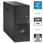 Комп'ютер Fujitsu Esprimo P756 E90 Tower / Intel Core i3-6100 (2 (4) ядра по 3.7 GHz) / 16 GB DDR4 / 128 GB SSD + 500 GB HDD / Intel HD Graphics 530 / DVD-ROM б/в