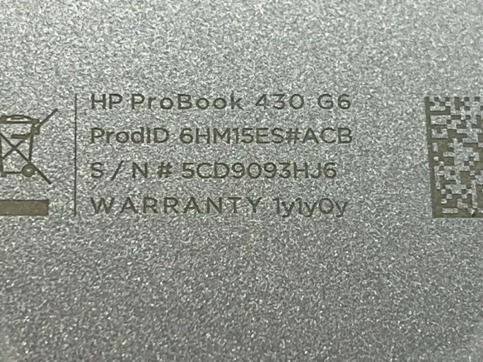 Ультрабук Б-клас HP ProBook 430 G6 / 13.3" (1920x1080) IPS / Intel Core i5-8265U (4 (8) ядра по 1.6 - 3.9 GHz) / 4 GB DDR4 / 120 GB SSD / Intel UHD Graphics 620 / WebCam б/в - зображення 7
