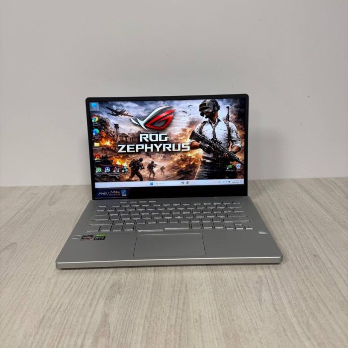 Ігровий ультрабук Asus ROG Zephyrus G14 GA401QM White / 14" (1920x1080) IPS / AMD Ryzen 9 5900HS (8 (16) ядер по 3,0 - 4,6 ГГц) / 16 ГБ DDR4 / 512 ГБ SSD / nVidia GeForce RTX 3060, 6 ГБ GDDR6, 192-біт б/в - зображення 2