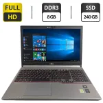 Ноутбук Fujitsu LifeBook E754 / 15.6" (1920x1080) IPS / Intel Core i5-4200M (2 (4) ядра по 2.5 - 3.1 GHz) / 8 GB DDR3 / 240 GB SSD / Intel HD Graphics 4600 / WebCam / DVD-ROM б/в
