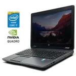 Мобільна робоча станція HP ZBook 15 G2 / 15,6" (1920x1080) IPS / Intel Core i7-4910MQ (4 (8) ядра по 2,9 - 3,9 ГГц) / 16 ГБ DDR3 / 256 ГБ SSD / nVidia Quadro K2100M, 2 ГБ GDDR5, 128-біт / WebCam / DVD-RW / Win 10 Pro б/в