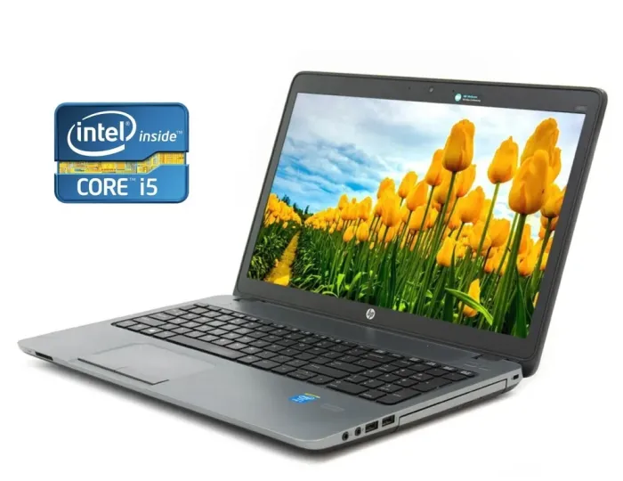 Ноутбук Б-клас HP ProBook 450 G1 / 15.6" (1366x768) TN / Intel Core i5-3230M (2 (4) ядра по 2.6 - 3.2 GHz) / 8 GB DDR3 / 120 GB SSD + 500 GB HDD / Intel HD Graphics 4000 / WebCam / Win 10 Pro б/в - зображення 1