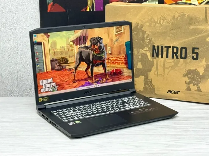 Ігровий ноутбук Acer Nitro 5 AN517-41 / 17.3" (1920x1080) IPS / AMD Ryzen 9 5900HX (8 (16) ядер по 3.3 - 4.6 GHz) / 32 GB DDR4 / 1000 GB SSD / nVidia GeForce RTX 3080, 8 GB GDDR6, 256-bit / WebCam / Win 11 Pro б/в - зображення 3