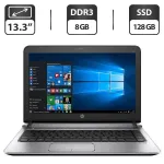 Ноутбук Б-клас HP ProBook 430 G3 / 13.3" (1366x768) TN / Intel Core i5-6200U (2 (4) ядра по 2.3 - 2.8 GHz) / 8 GB DDR3 / 128 GB SSD / Intel HD Graphics 520 / WebCam / HDMI / BIOS PASSWORD BOOT б/в