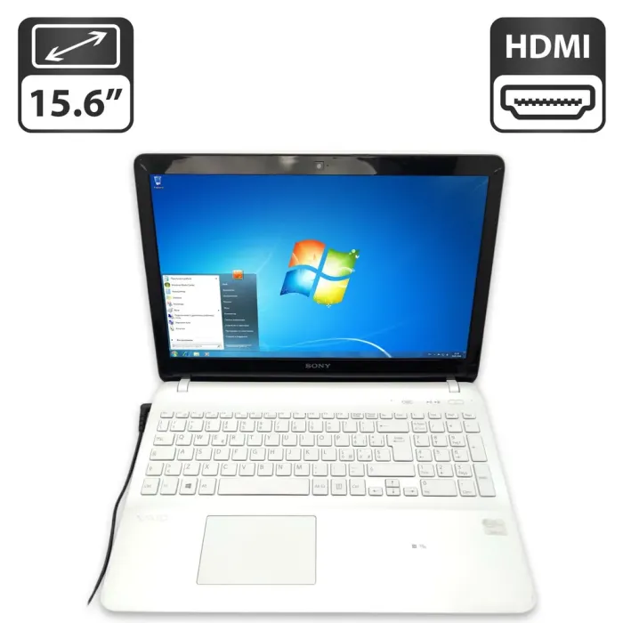 Ноутбук Б-клас Sony Vaio SVF156 / 15.6" (1366x768) TN / Intel Core i3-3217U (2 (4) ядра по 1.8 GHz) / 6 GB DDR3 / 500 GB HDD / nVidia GeForce GT 740M, 1 GB GDDR3, 128-bit / WebCam / АКБ не тримає б/в - зображення 1