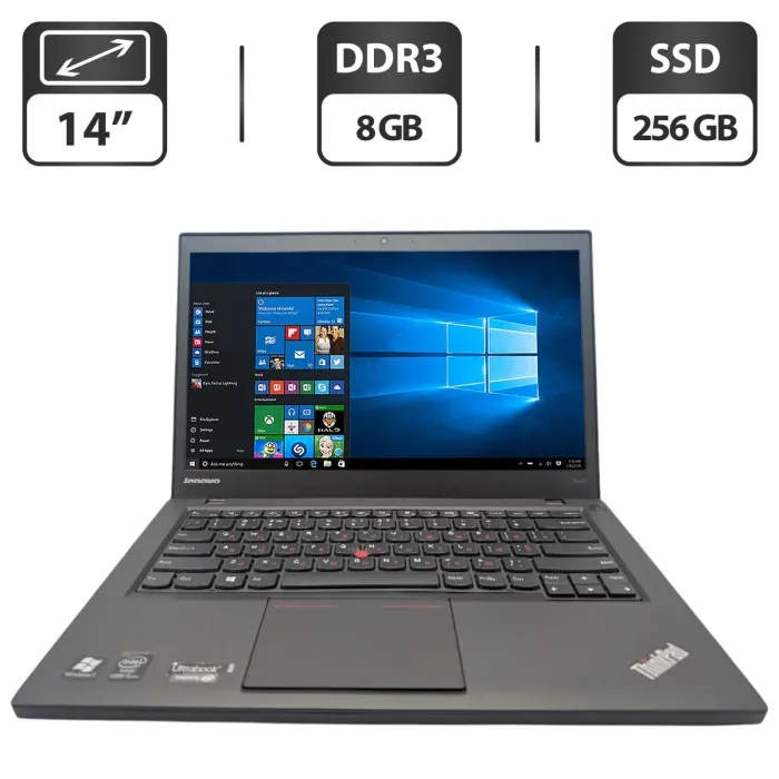 Ноутбук Lenovo ThinkPad T440s / 14" (1600x900) TN / Intel Core i5-4300U (2 (4) ядра по 1.9 - 2.9 GHz) / 8 GB DDR3 / 256 GB SSD / Intel HD Graphics 4400 / WebCam б/в - зображення 1