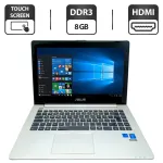 Ноутбук Asus S451L / 14" (1366x768) TN Touch / Intel Core i5-4200U (2 (4) ядра по 1.6 - 2.6 GHz) / 8 GB DDR3 / 500 GB HDD / Intel HD Graphics 4400 / WebCam б/в