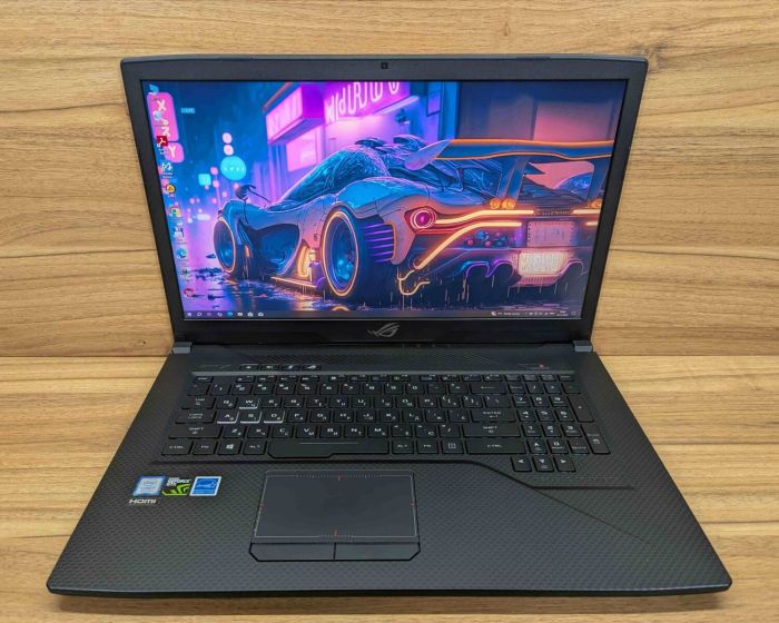 Ігровий ноутбук Asus Strix GL703GM / 17.3" (1920x1080) IPS / Intel Core i7-8750H (6 (12) ядер по 2,2 - 4,1 ГГц) / 16 ГБ DDR4 / 256 ГБ SSD + 1000 ГБ HDD / nVidia GeForce GTX 1060, 6 ГБ GDDR5, 192-біт / WebCam / Windows 10 б/в - изображение 2