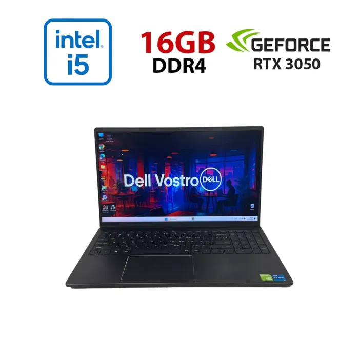 Ігровий ноутбук Dell Vostro 7510 / 15,6" (1920x1080) IPS / Intel Core i5-11400H (6 (12) ядер по 2,7 - 4,5 ГГц) / 16 ГБ DDR4 / 512 ГБ SSD / nVidia GeForce RTX 3050, 4 ГБ GDDR6, 128-біт / WebCam б/в - зображення 1