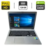 Ноутбук Б-клас Asus A551L / 15.6" (1920x1080) TN / Intel Core i5-4210U (2 (4) ядра по 1.7 - 2.7 GHz) / 12 GB DDR3 / 128 GB SSD / nVidia GeForce 840M, 2 GB GDDR3, 64-bit / WebCam / DVD-ROM б/в
