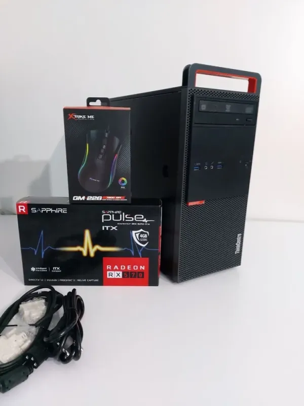 Комп'ютер Lenovo ThinkCentre M800 Tower / Intel Core i5-6500 (4 ядра по 3.2 - 3.6 GHz) / 16 GB DDR4 / 512 GB SSD / AMD Radeon RX 570, 4 GB GDDR5, 256-bit / 350W / DVD-ROM б/в - зображення 2