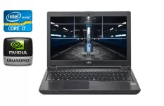 Мобільна робоча станція Б-клас Fujitsu Celsius H780 / 15.6" (1920x1080) IPS / Intel Core i7-8750H (6 (12) ядер по 2.2 - 4.1 GHz) / 16 GB DDR4 / 512 GB SSD / nVidia Quadro P600, 4 GB GDDR5, 128-bit / HDMI / VGA / WebCam б/в