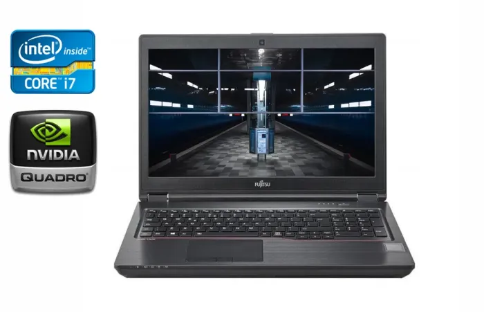 Мобільна робоча станція Б-клас Fujitsu Celsius H780 / 15.6" (1920x1080) IPS / Intel Core i7-8750H (6 (12) ядер по 2.2 - 4.1 GHz) / 16 GB DDR4 / 512 GB SSD / nVidia Quadro P600, 4 GB GDDR5, 128-bit / HDMI / VGA / WebCam б/в - зображення 1