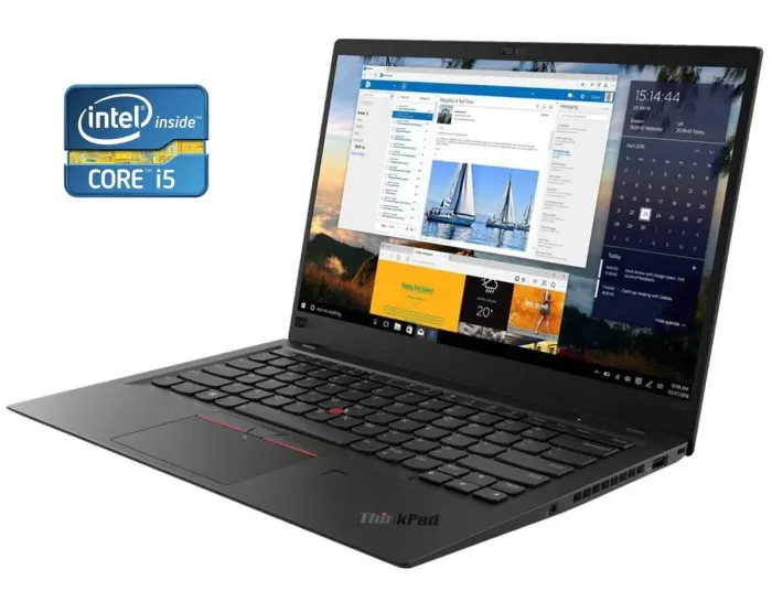 Ультрабук Lenovo ThinkPad X1 Carbon / 14" (1920x1080) IPS / Intel Core i5-7300U (2 (4) ядра по 2.6 - 3.5 GHz) / 8 GB DDR4 / 240 GB SSD / Intel HD Graphics 620 / WebCam б/в - зображення 1