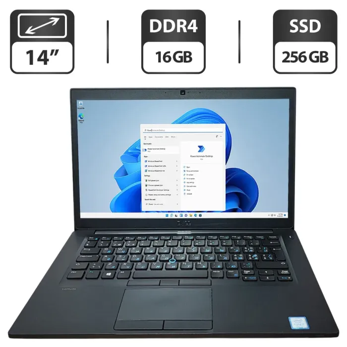 Ноутбук Dell Latitude 7490 / 14" (1366x768) TN / Intel Core i7-7600U (2 (4) ядра по 2.8 - 3.9 GHz) / 16 GB DDR4 / 256 GB SSD / Intel HD Graphics 620 / WebCam б/в - зображення 1