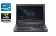 Мобільна робоча станція Б-клас Fujitsu Celsius H780 / 15.6" (1920x1080) IPS / Intel Core i7-8750H (6 (12) ядер по 2.2 - 4.1 GHz) / 16 GB DDR4 / 512 GB SSD / nVidia Quadro P600, 4 GB GDDR5, 128-bit / HDMI / VGA / USB Type-C б/в