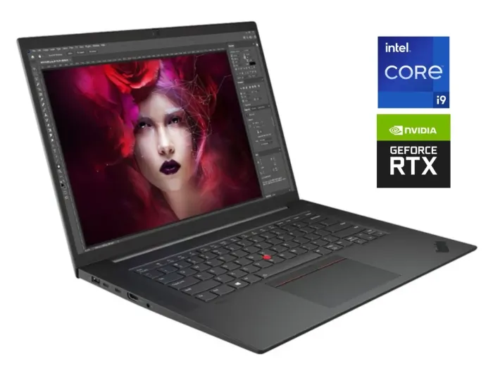 Ігровий ноутбук Lenovo ThinkPad P1 Gen 4 / 15.6" (3840x2160) IPS / Intel Core i9-11950H (8 (16) ядер по 2.1 - 5.0 GHz) / 32 GB DDR4 / 2000 GB SSD NVMe / nVidia GeForce RTX 3080, 16 GB GDDR16, 256-bit / WebCam б/в - зображення 1