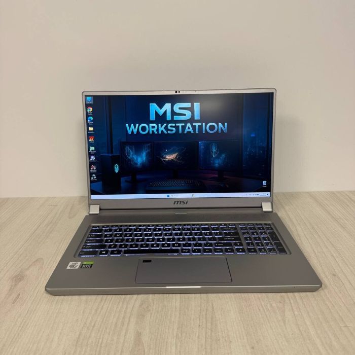 Мобільна робоча станція Б-класу MSI WS75 10TK / 17.3" (1920x1080) IPS / Intel Core i7-10875H (8 (16) ядер по 2,3 - 5,1 ГГц) / 32 ГБ DDR4 / 1000 ГБ SSD NVMe / nVidia Quadro RTX 3000, 6 ГБ GDDR6, 192-біт / WebCam б/в - зображення 2